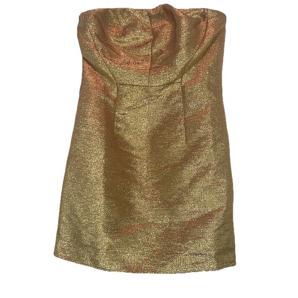 Express Women’s Gold Shimmer Sleeveless Mini Dress Size 4 NWT cocktail - Picture 1 of 15